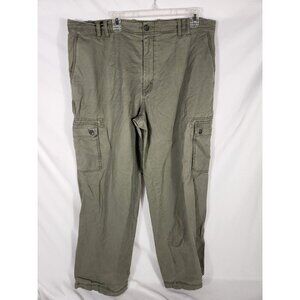 Izod Mens Cargo Khaki Pants Olive Preppy Comfort Y2K 40/32